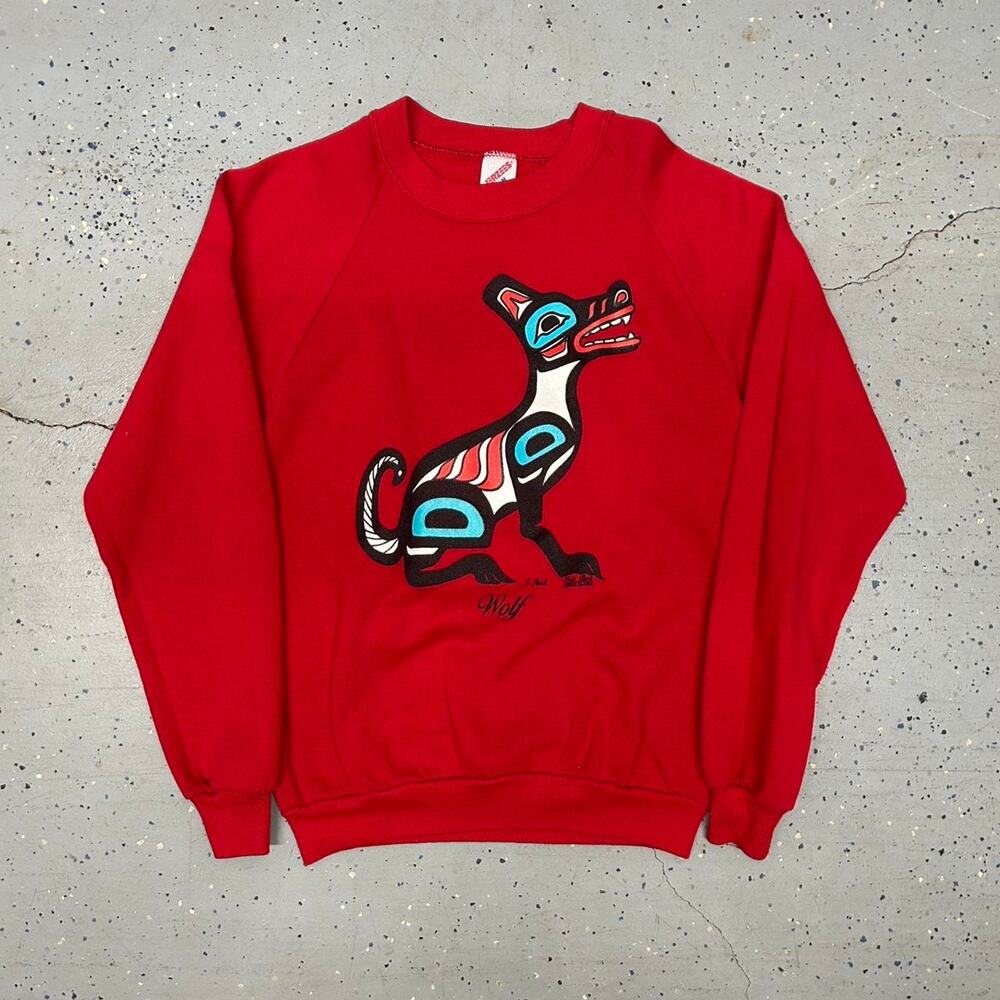 VTG Native American wolf graphic sweatshirt
